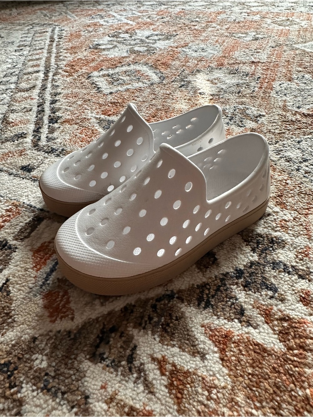 Kids Sperry White Slip-On Perforated Casual Shoes